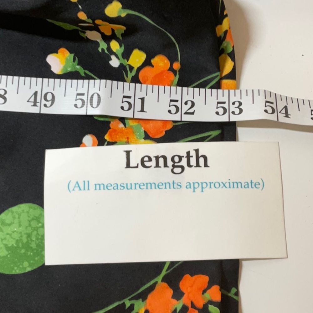 Tori Richard for Liberty House Black Maxi Dress with Orange Floral Design - Picture 8 of 8
